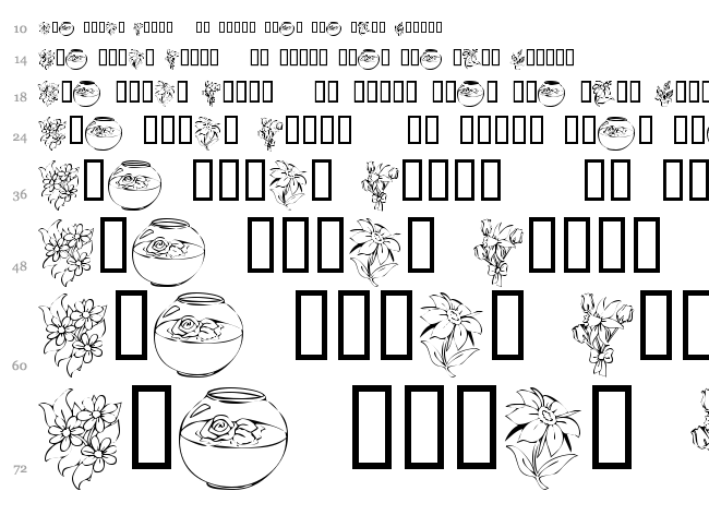 KR Bloom Bonanza font waterfall